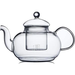 Glass Teapot Removable Infuser Stovetop Safe Blooming & Loose Leaf Tea Kettle